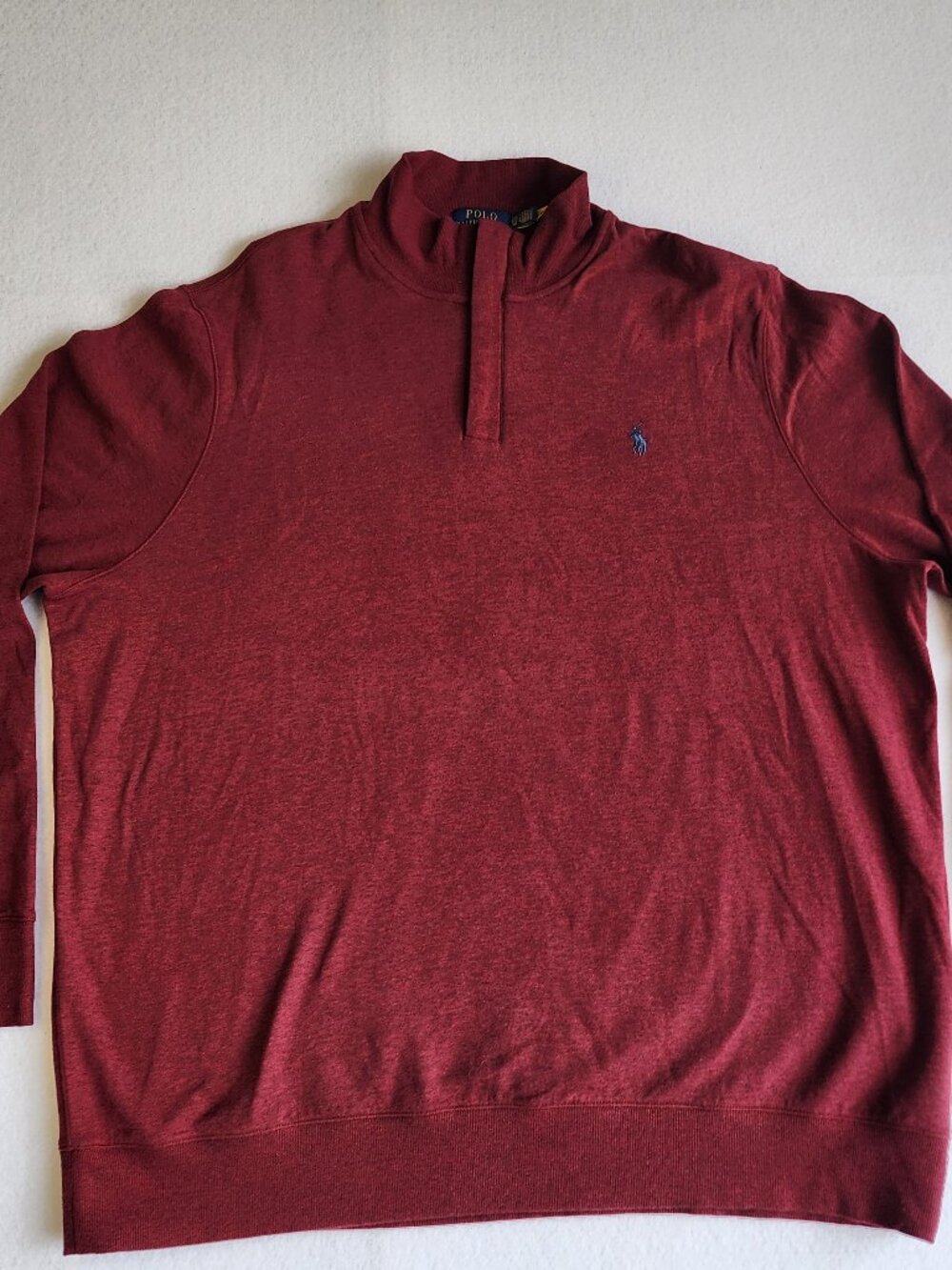 Polo Ralph Lauren Maroon 1/4 Zip Pullover Sweater Size XXL